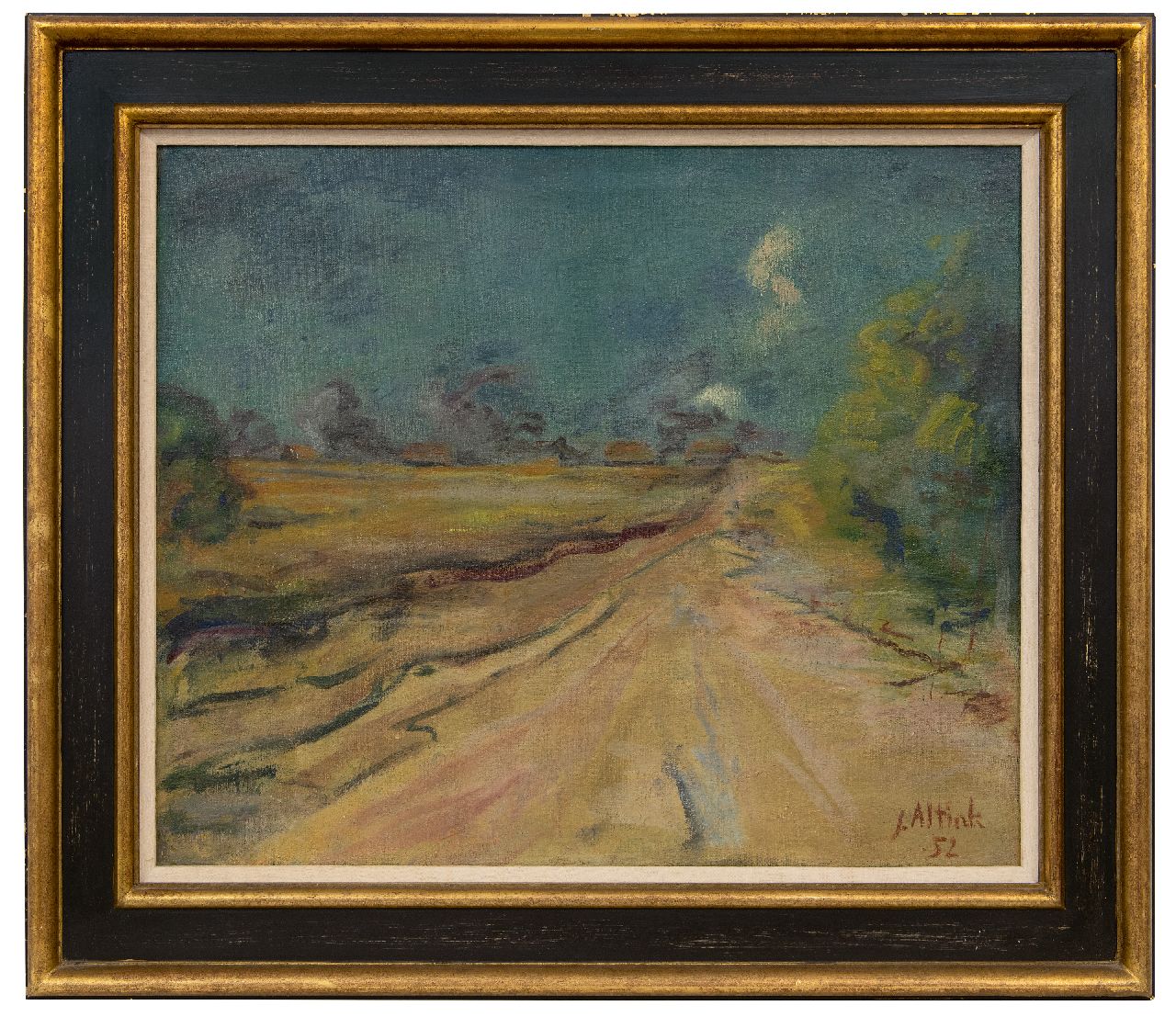 Altink J.  | Jan Altink | Gemälde zum Verkauf angeboten | Sommerliche Landstraße, Öl auf Leinwand 50,3 x 60,1 cm, Unterzeichnet u.r. und datiert '52