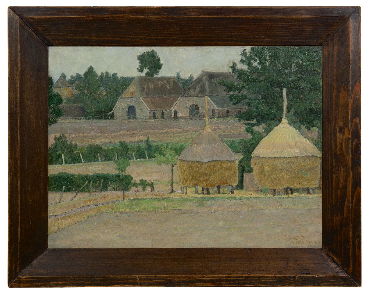 Huszár V.  | Vilmos Huszár | Gemälde zum Verkauf angeboten | Bauernhof in Almen, Öl auf Leinwand auf Holz 38,1 x 50,9 cm, Unterzeichnet u.r. und datiert 1911 VIII