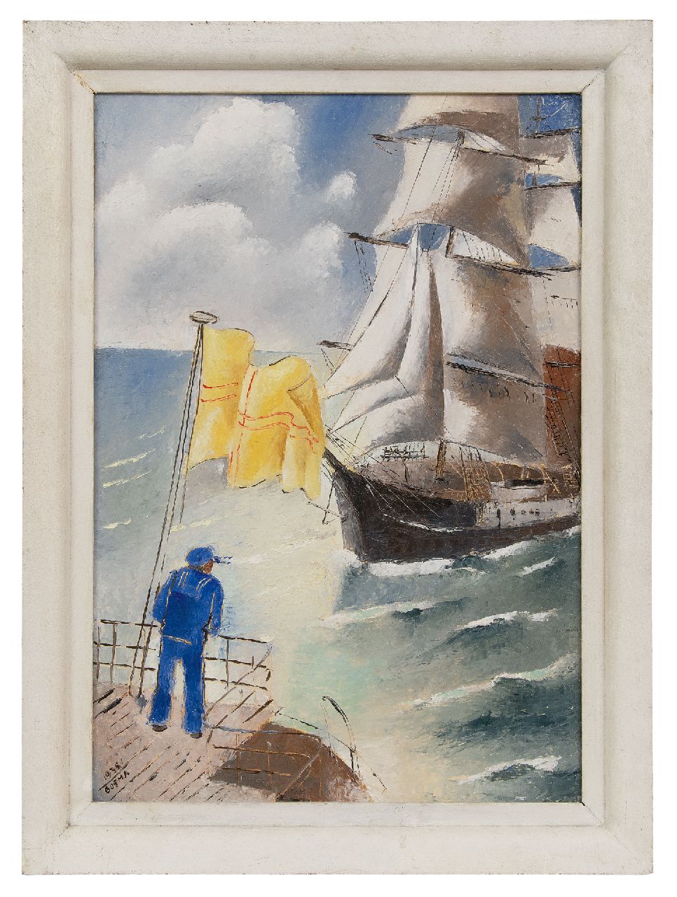 Bosma W.  | Willem 'Wim' Bosma | Gemälde zum Verkauf angeboten | Auf der Wache, Öl auf Holz 55,1 x 37,9 cm, Unterzeichnet u.l. und datiert 1936