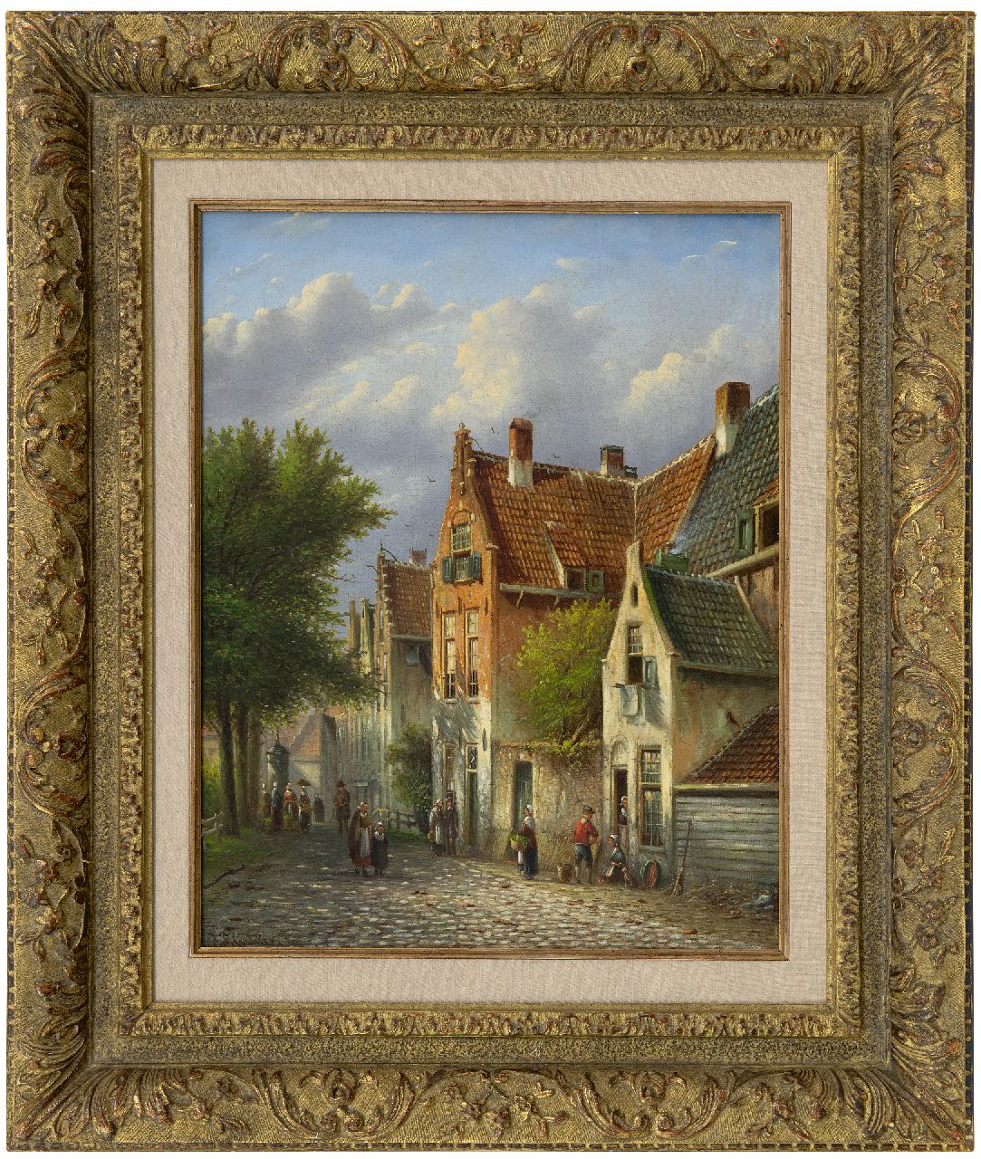 Spohler J.F.  | Johannes Franciscus Spohler | Gemälde zum Verkauf angeboten | Aktivität in der niederländischen Strasse, Öl auf Leinwand 45,4 x 35,6 cm, Unterzeichnet u.l. und ohne Rahmen