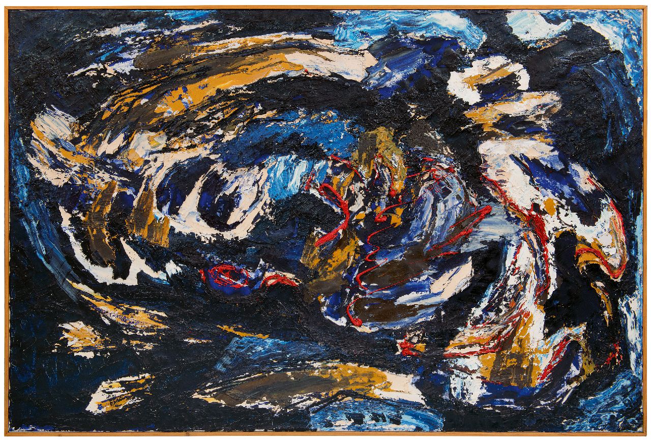 Hunziker F.  | Frieda Hunziker, Donkere Golf (Dunkle Welle), Öl auf Leinwand 100,2 x 150,3 cm, zu datieren 1963