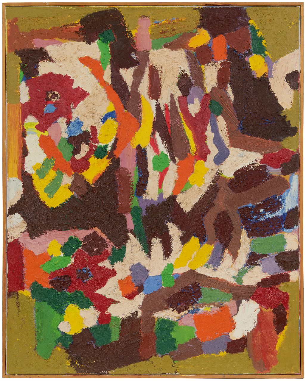 Hunziker F.  | Frieda Hunziker, Komposition, Öl auf Leinwand 100,0 x 80,0 cm, Unterzeichnet auf dem Keilrahmen und zu datieren 1960