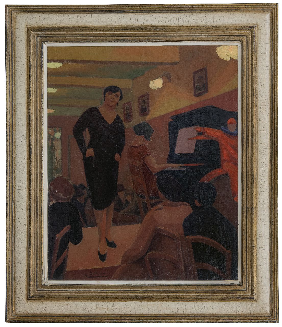 Schön A.  | Arthur Schön | Gemälde zum Verkauf angeboten | Kabarett, Öl auf Leinwand 60,5 x 50,5 cm, Unterzeichnet u.l. und Im Verso datiert  1928
