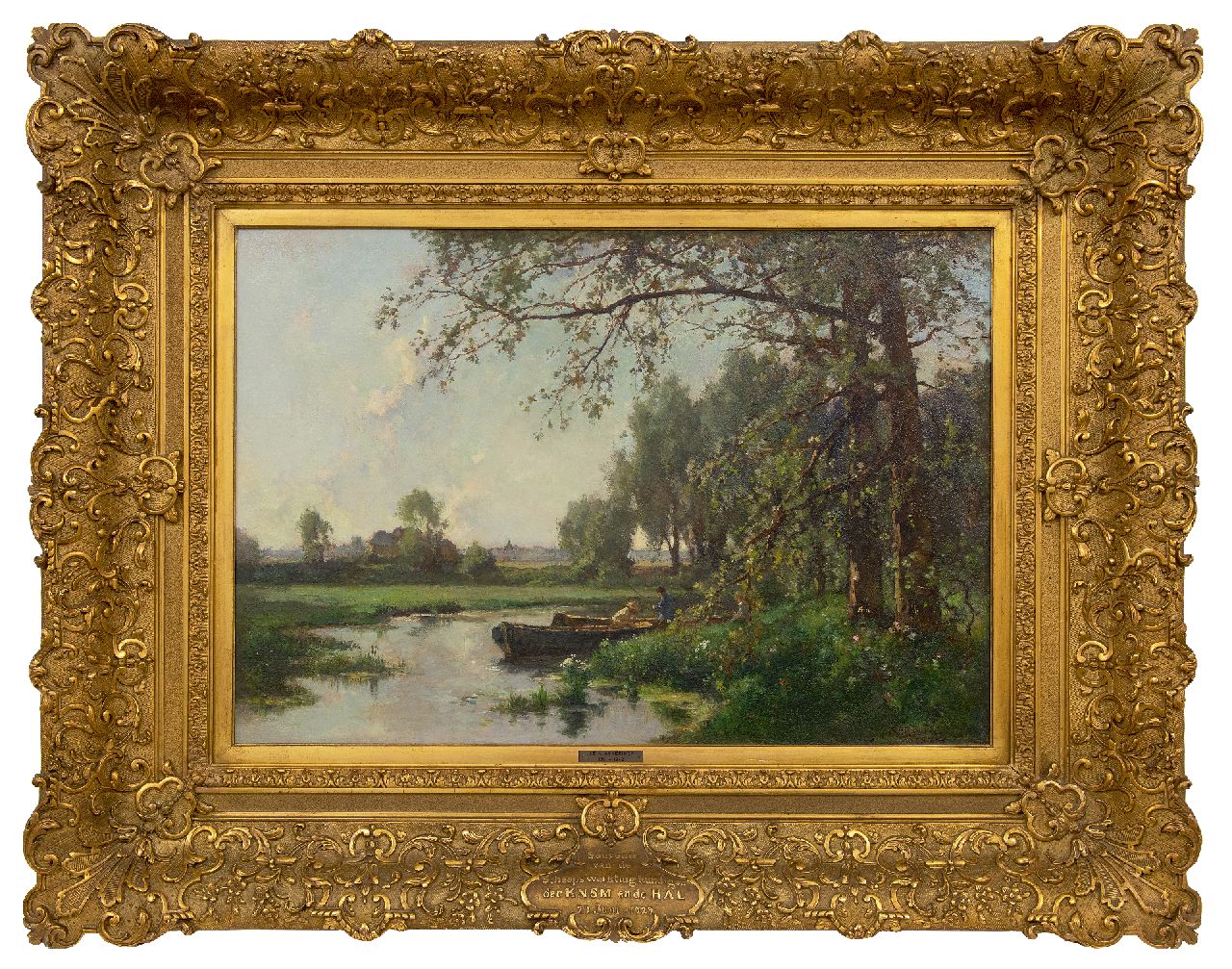 Akkeringa J.E.H.  | 'Johannes Evert' Hendrik Akkeringa | Gemälde zum Verkauf angeboten | Landschaft mit zwei Fischern in einem Boot, Öl auf Leinwand 46,4 x 67,4 cm, Unterzeichnet u.r.