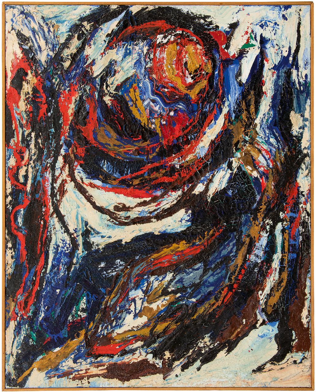 Hunziker F.  | Frieda Hunziker | Gemälde zum Verkauf angeboten | Wirbel, Öl auf Leinwand 125,2 x 100,4 cm, Unterzeichnet auf Keilrahmen (zweimal) und zu datieren 1963