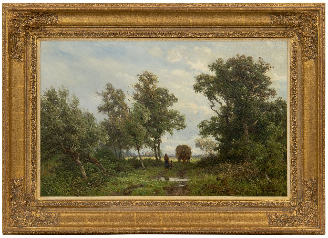 Borselen J.W. van | Jan Willem van Borselen | Gemälde zum Verkauf angeboten | Auf dem Heimweg nach dem Heumachen, Öl auf Leinwand 45,0 x 70,3 cm, Unterzeichnet r.u.