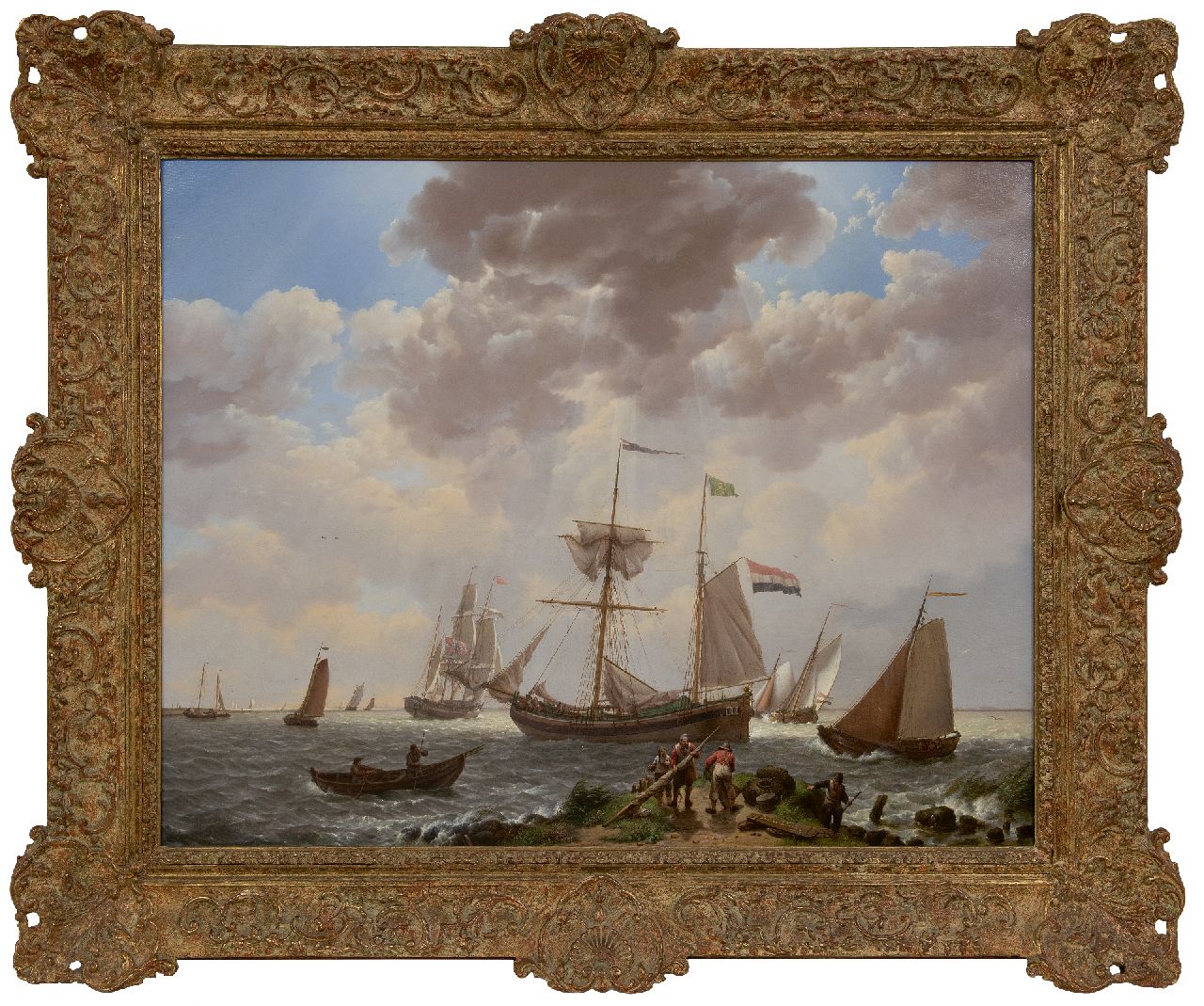 Koekkoek J.H.  | Johannes Hermanus Koekkoek | Gemälde zum Verkauf angeboten | Schifffahrt vor der Küste, Öl auf Leinwand 57,3 x 72,0 cm, Unterzeichnet u.r. und datiert 1831