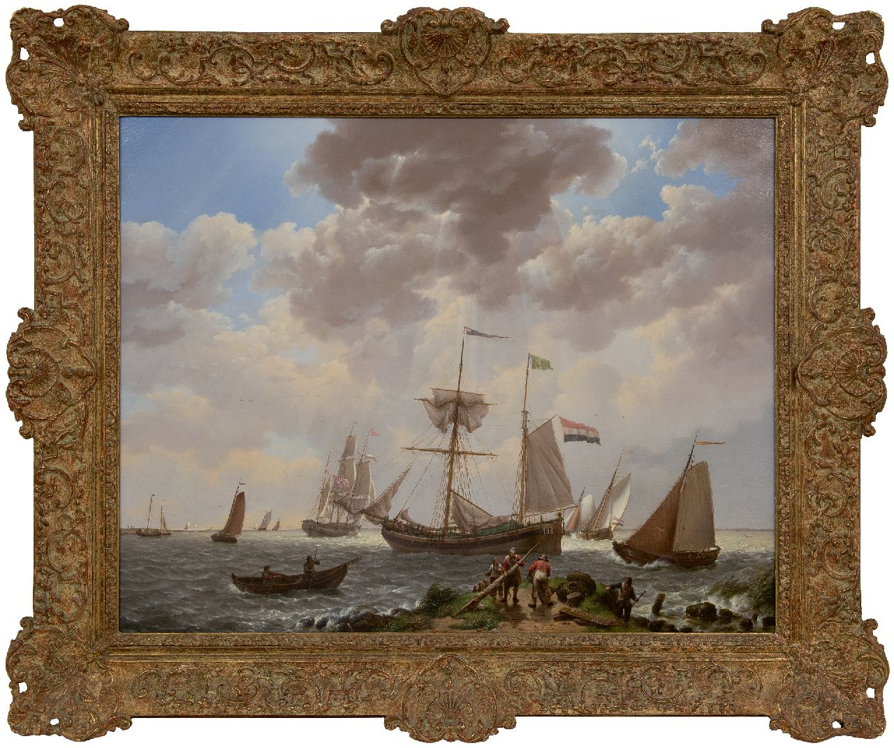 Koekkoek J.H.  | Johannes Hermanus Koekkoek | Gemälde zum Verkauf angeboten | Schifffahrt vor der Küste, Öl auf Leinwand 57,3 x 72,0 cm, Unterzeichnet u.r. und datiert 1831