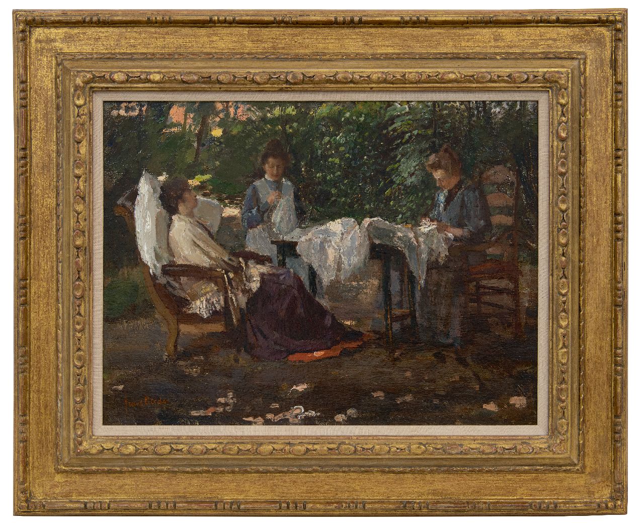 Oerder F.D.  | 'Frans' David Oerder | Gemälde zum Verkauf angeboten | A quiet afternoon, Öl auf Leinwand 37,3 x 50,5 cm, signed l.l.