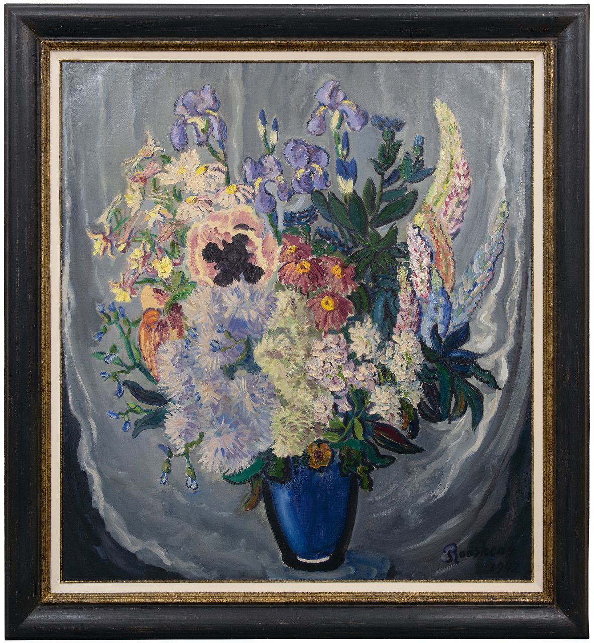 Rooskens J.A.  | Joseph Antoon 'Anton' Rooskens | Gemälde zum Verkauf angeboten | Blumenstillleben, Öl auf Leinwand 114,4 x 104,5 cm, Unterzeichnet u.r. und datiert 1942