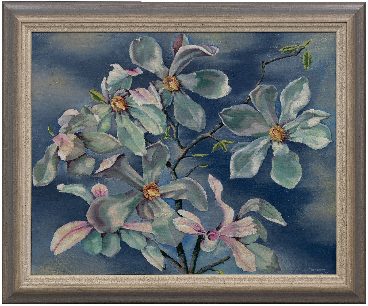 Hunziker F.  | Frieda Hunziker, Magnolie, Öl auf Leinwand 60,6 x 75,2 cm, Unterzeichnet u.r. und datiert Mai/43