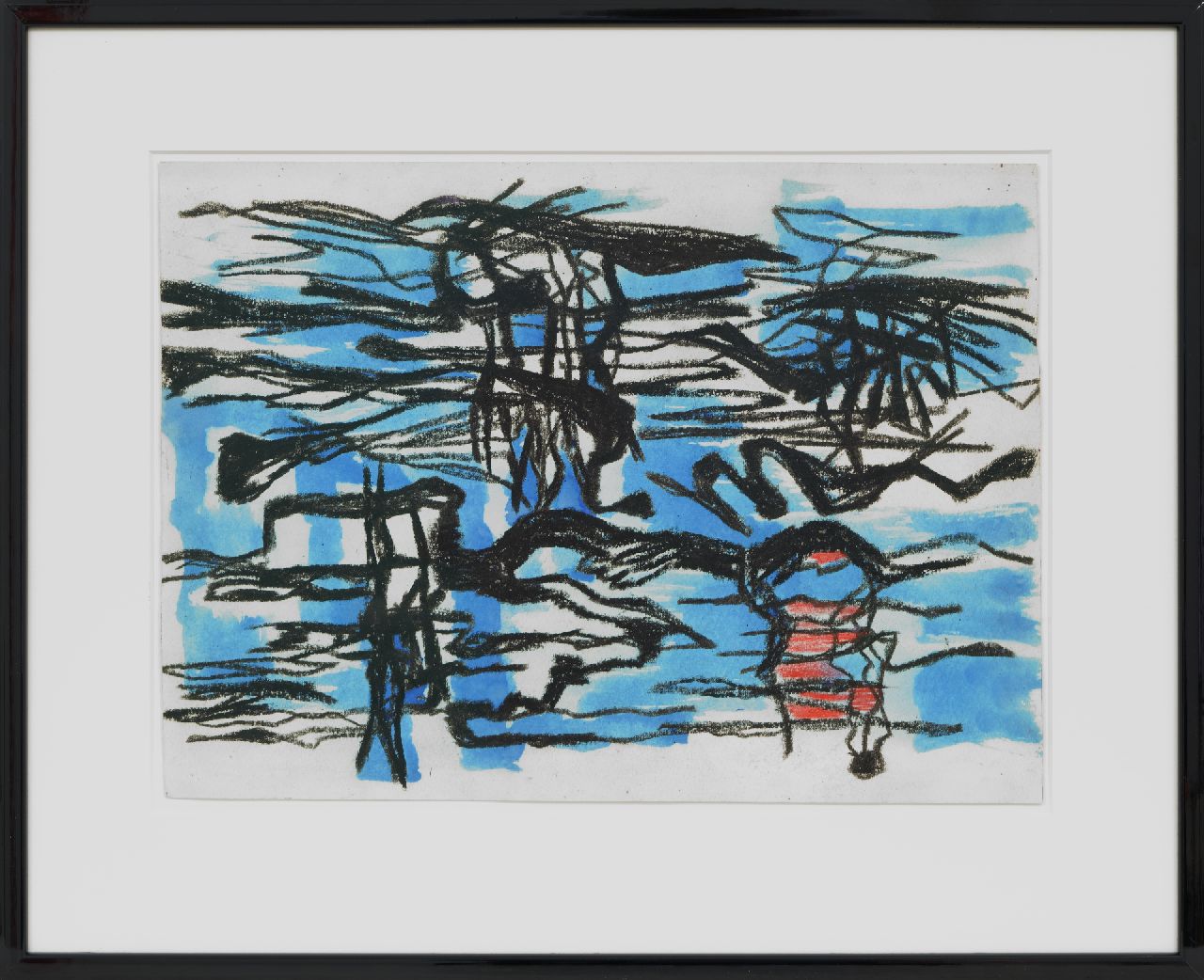 Hunziker F.  | Frieda Hunziker, Komposition, Gouache und Wachsmalkreide auf Papier 30,7 x 42,9 cm