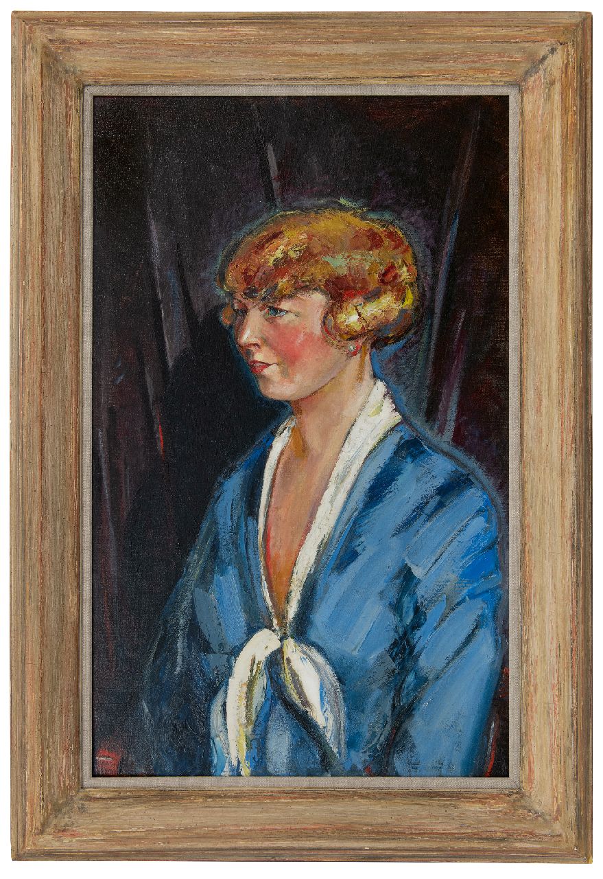 Maks C.J.  | Cornelis Johannes 'Kees' Maks | Gemälde zum Verkauf angeboten | Ein Porträt von junge Frau, Öl auf Leinwand 90,3 x 55,1 cm
