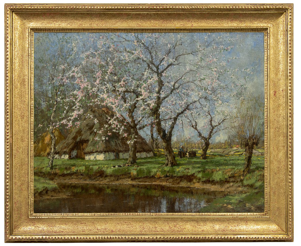 Gorter A.M.  | 'Arnold' Marc Gorter | Gemälde zum Verkauf angeboten | Frühlingslandschaft mit Bauernhof, Öl auf Leinwand 62,6 x 79,4 cm, Unterzeichnet u.r.