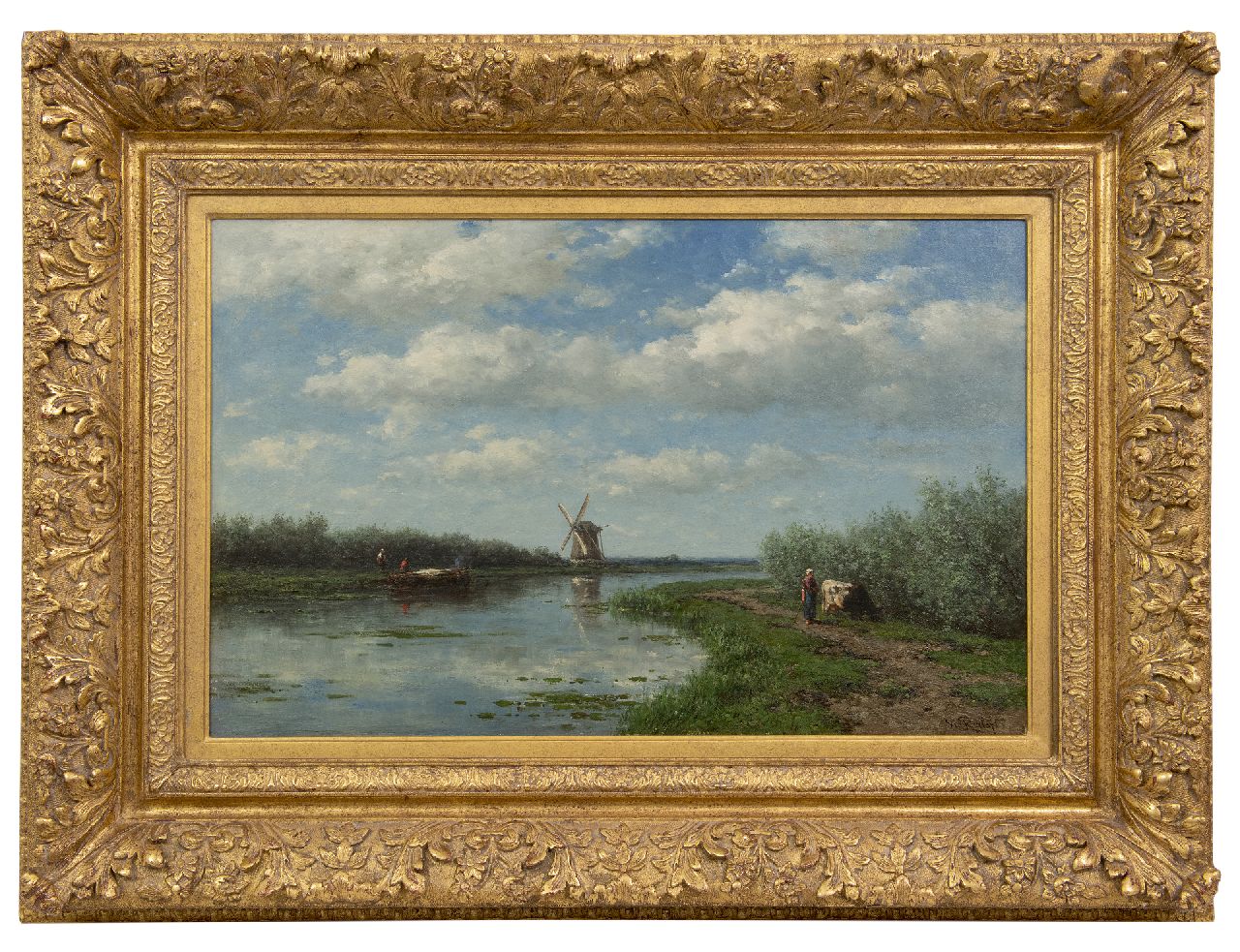 Roelofs W.  | Willem Roelofs | Gemälde zum Verkauf angeboten | Der 't Hoog- en Groenland Mühle bei Baambrugge, Öl auf Leinwand 46,9 x 72,9 cm, Unterzeichnet u.r.