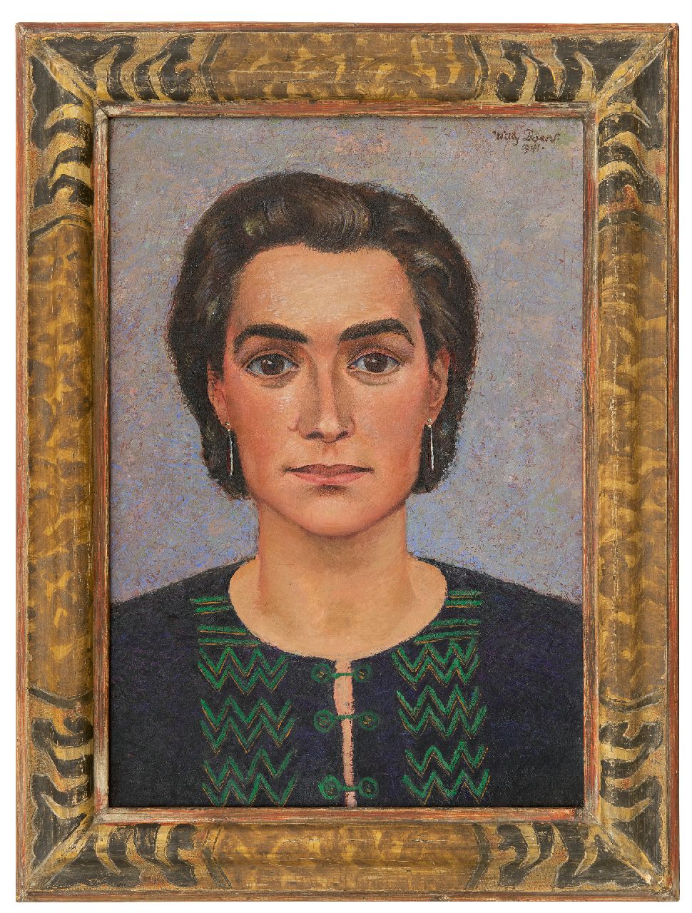 Boers W.H.F.  | 'Willy' Herman Friederich Boers, Porträt von Frieda Hunziker, Öl auf Leinwand 50,6 x 35,4 cm, Unterzeichnet o.r. und datiert 1941