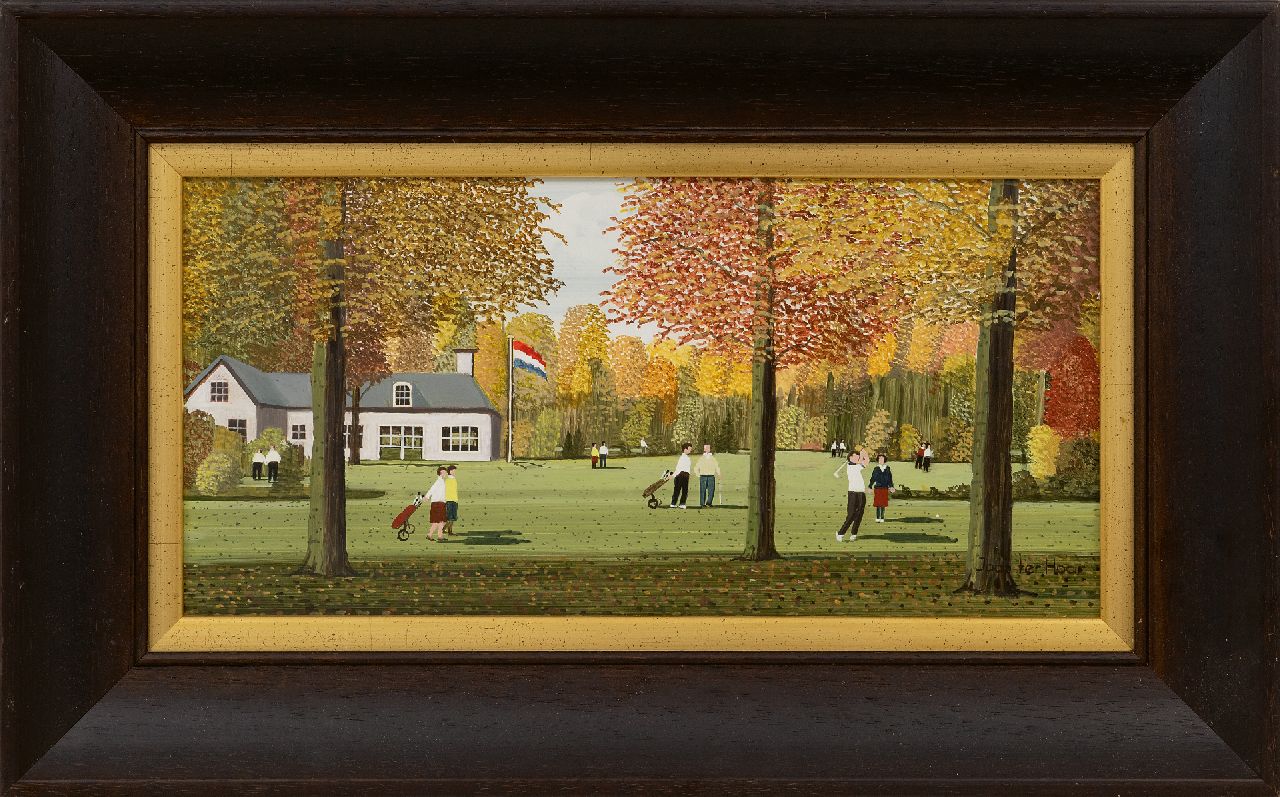 Haar J.E. ter | Jacob Everard 'Jaap' ter Haar | Gemälde zum Verkauf angeboten | Golfclub, Öl auf Holzfaser 19,6 x 39,9 cm, Unterzeichnet u.r. und ohne Rahmen