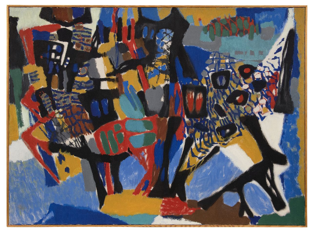 Hunziker F.  | Frieda Hunziker, Tiere IV, Öl auf Leinwand 99,5 x 134,6 cm, Unterzeichnet auf Keilrahmen und zu datieren 1955
