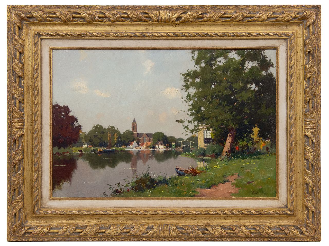 Ligtelijn E.J.  | Evert Jan Ligtelijn | Gemälde zum Verkauf angeboten | Blick auf Loenen, Öl auf Holz 39,7 x 59,8 cm, Unterzeichnet u.r.