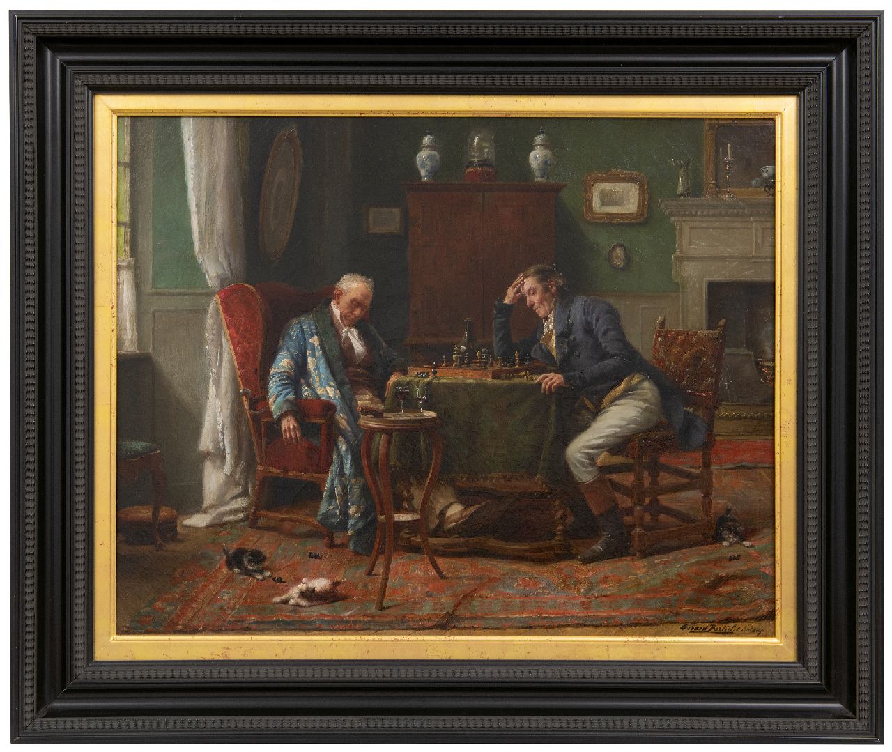 Portielje G.J.  | 'Gerard' Joseph Portielje | Gemälde zum Verkauf angeboten | Am Zug, Öl auf Leinwand 46,7 x 58,5 cm, Unterzeichnet u.r.