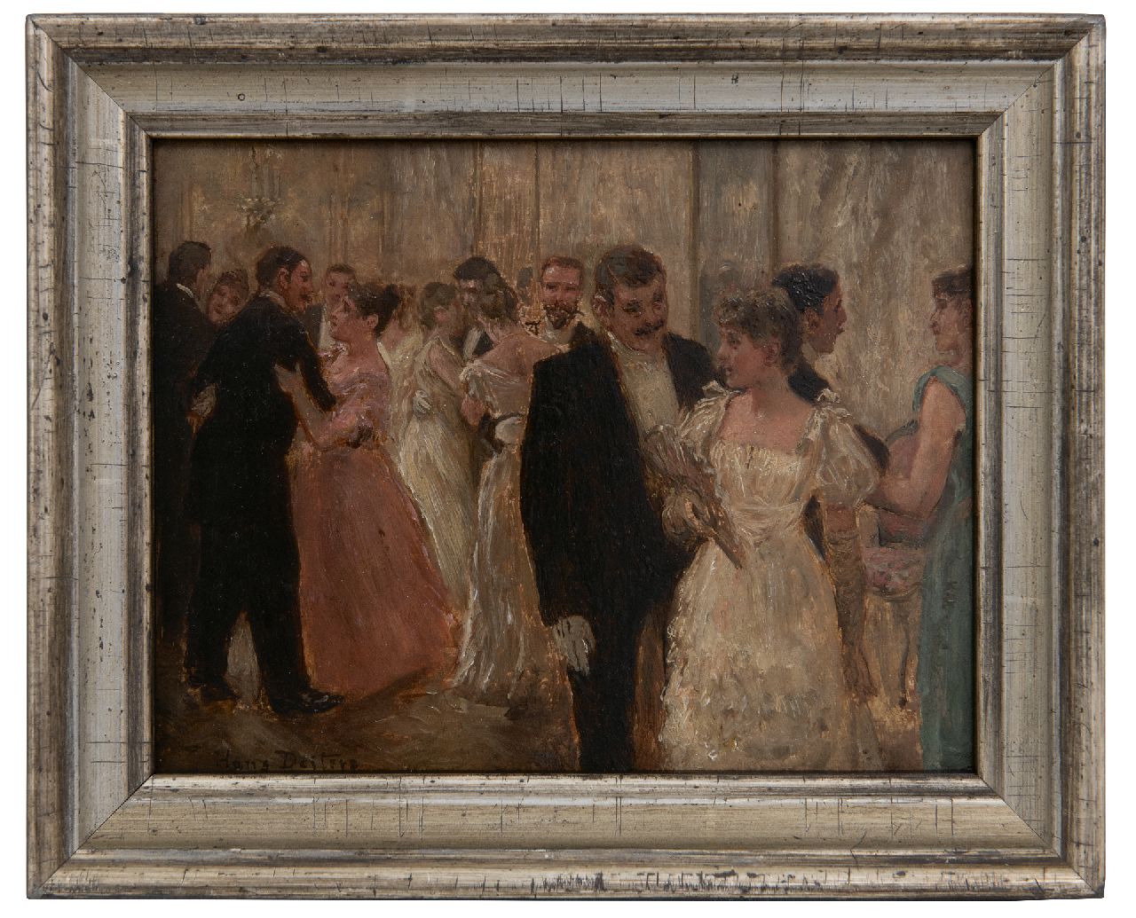 Deiters H.  | Hans Deiters | Gemälde zum Verkauf angeboten | Der Ball, Öl auf Holz 15,9 x 21,0 cm, Unterzeichnet u.l.
