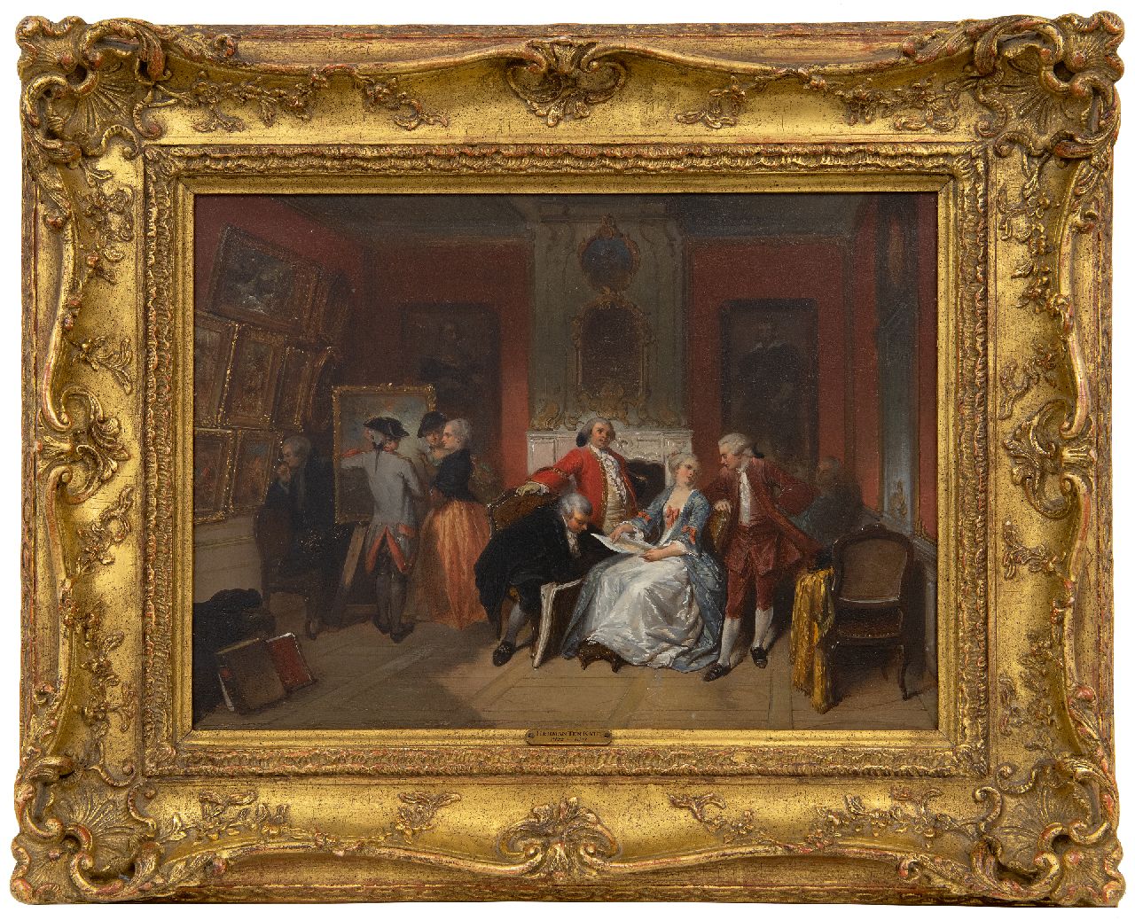 Kate H.F.C. ten | 'Herman' Frederik Carel ten Kate | Gemälde zum Verkauf angeboten | Die Kunstliebhaber, Öl auf Holz 24,9 x 34,1 cm, Unterzeichnet u.l. und datiert 1857