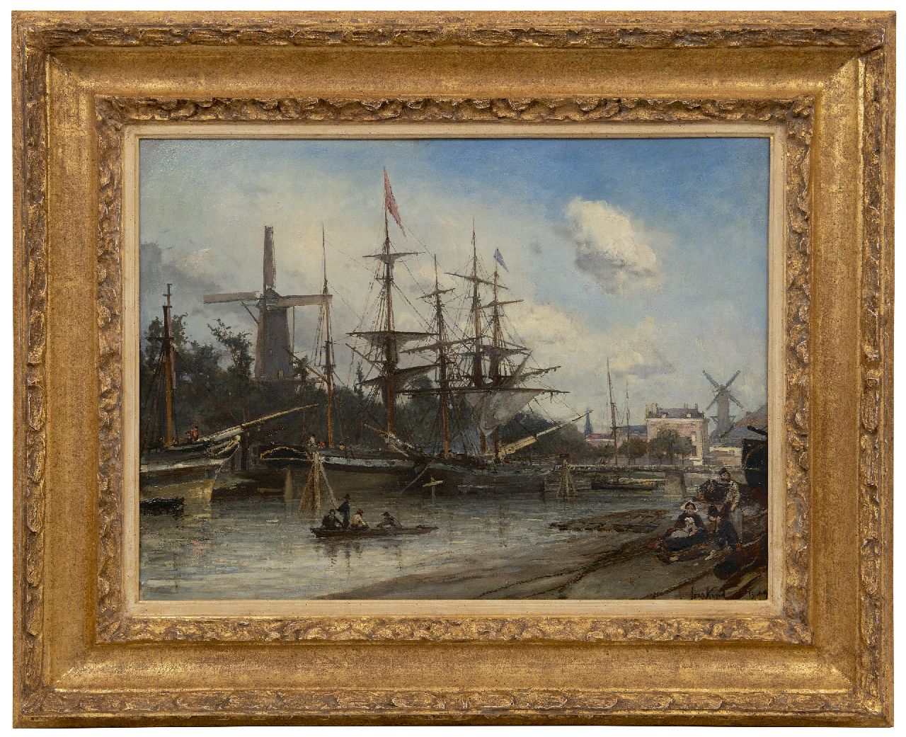 Jongkind J.B. | Johan Barthold Jongkind | Gemälde zum Verkauf angeboten | Schiffe im Hafen von Rotterdam, Öl auf Leinwand 42,0 x 56,1 cm, Unterzeichnet u.r. (doppelt) und datiert 1857 Jongkind J.B. | Johan Barthold Jongkind | Gemälde zum Verkauf angeboten | Schiffe im Hafen von Rotterdam, Öl auf Leinwand 42,0 x 56,1 cm, Unterzeichnet u.r. (doppelt) und datiert 1857