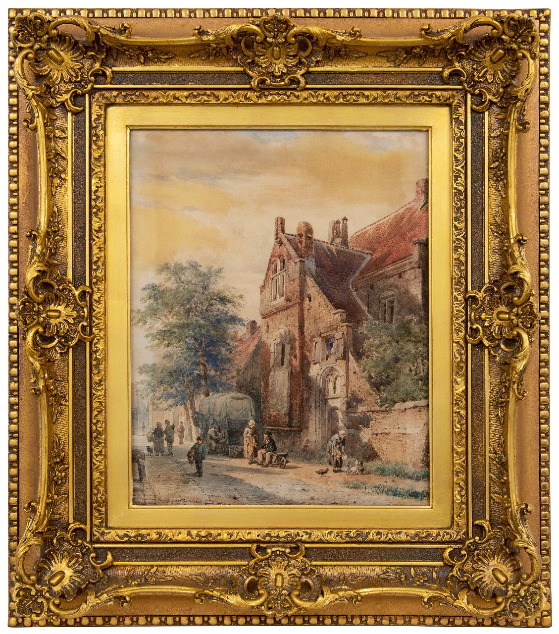 Springer C.  | Cornelis Springer | Aquarelle und Zeichnungen zum Verkauf angeboten | Das Oude Gasthuisklooster in Hasselt, Tinte und Aquarell auf Papier 42,7 x 33,6 cm, Unterzeichnet u.l. und datiert '63