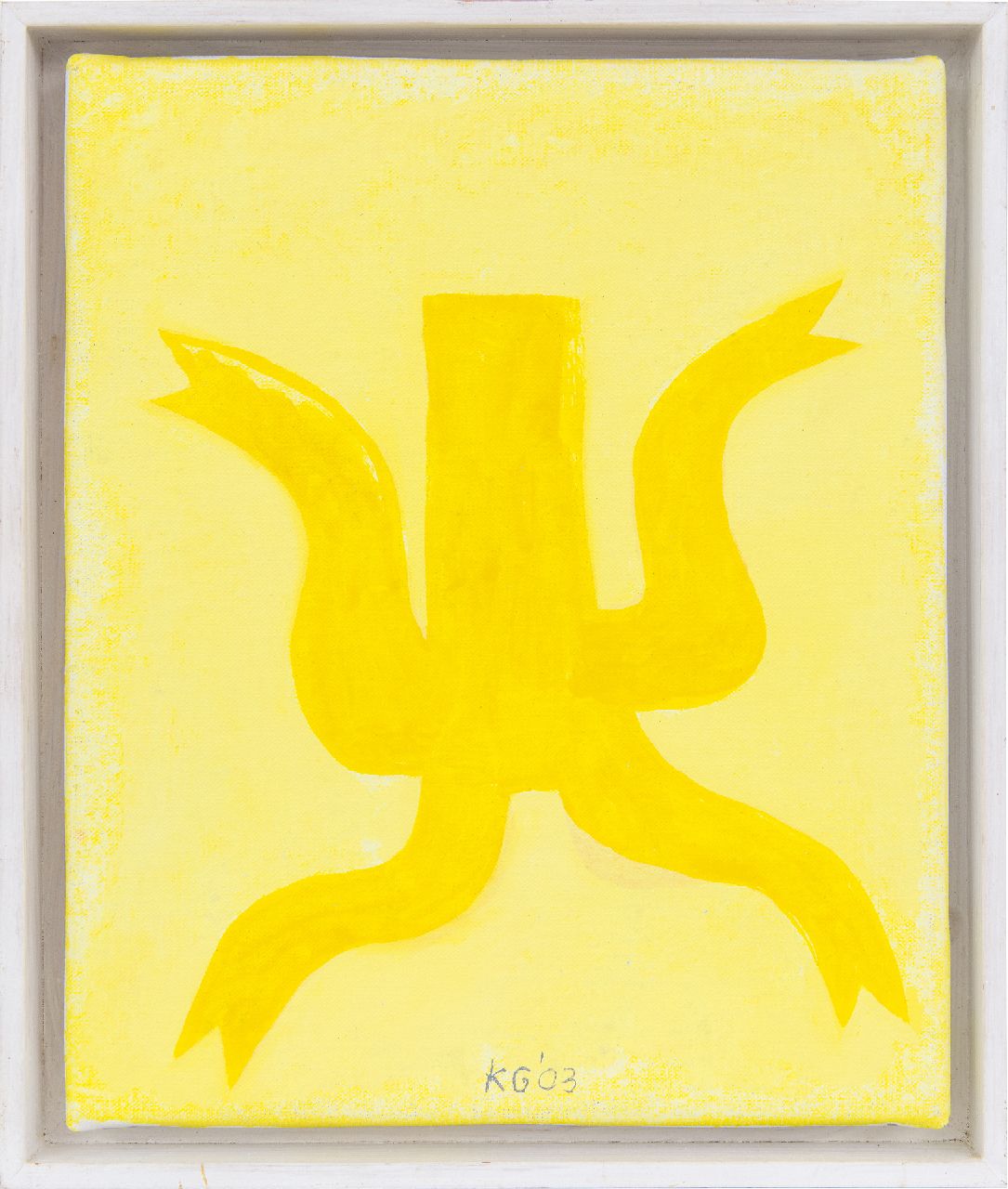 Gubbels K.  | Klaas Gubbels | Gemälde zum Verkauf angeboten | Gelbe Kessel, Acryl auf Leinwand 30,4 x 25,0 cm, Unterzeichnet u.m. und datiert '03