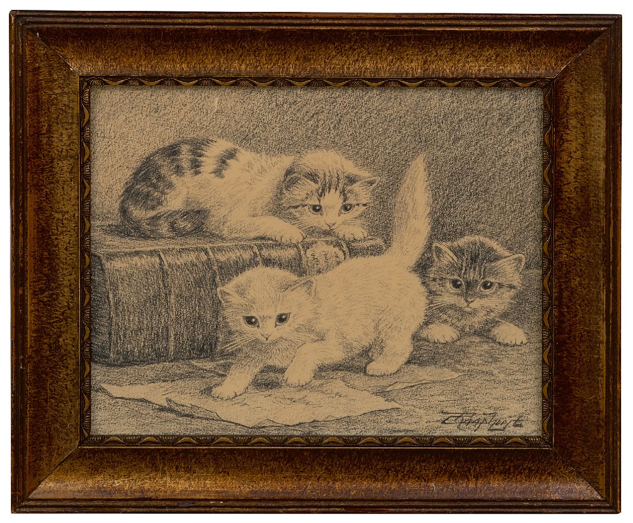 Raaphorst C. | Cornelis Raaphorst | Aquarelle und Zeichnungen zum Verkauf angeboten | Drei spielende Kätzchen, Holzkohle auf Papier 23,8 x 29,1 cm, Unterzeichnet u.r. Raaphorst C. | Cornelis Raaphorst | Aquarelle und Zeichnungen zum Verkauf angeboten | Drei spielende Kätzchen, Holzkohle auf Papier 23,8 x 29,1 cm, Unterzeichnet u.r.