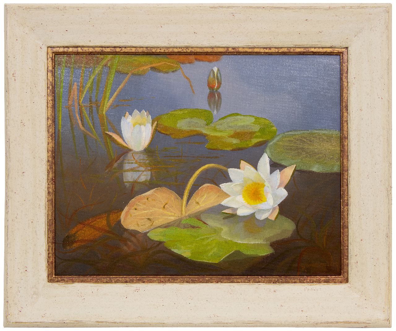 Smorenberg D.  | Dirk Smorenberg | Gemälde zum Verkauf angeboten | Seerosen, Öl auf Leinwand 39,2 x 51,2 cm, Unterzeichnet u.r.