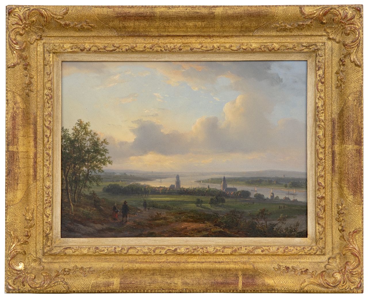 Kleijn L.J.  | Lodewijk Johannes Kleijn | Gemälde zum Verkauf angeboten | Blick auf den Rhein bei Arnhem, Öl auf Holz 22,0 x 30,1 cm, Unterzeichnet u.l.