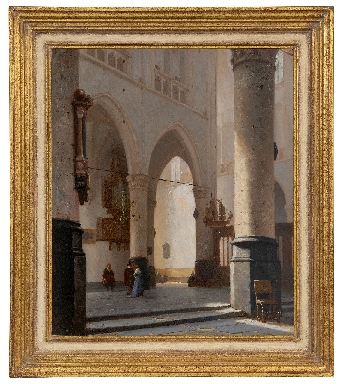 Schenkel J.J.  | Jan Jacob Schenkel, Interieur der Grote Kerk in Alkmaar, Öl auf Holz 60,0 x 50,8 cm, Unterzeichnet u.l. (zweimal) und datiert '67