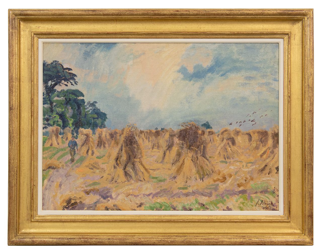 Altink J.  | Jan Altink | Gemälde zum Verkauf angeboten | Ernte Landschaft, Öl auf Leinwand 50,5 x 70,6 cm, Unterzeichnet u.r. und datiert '41