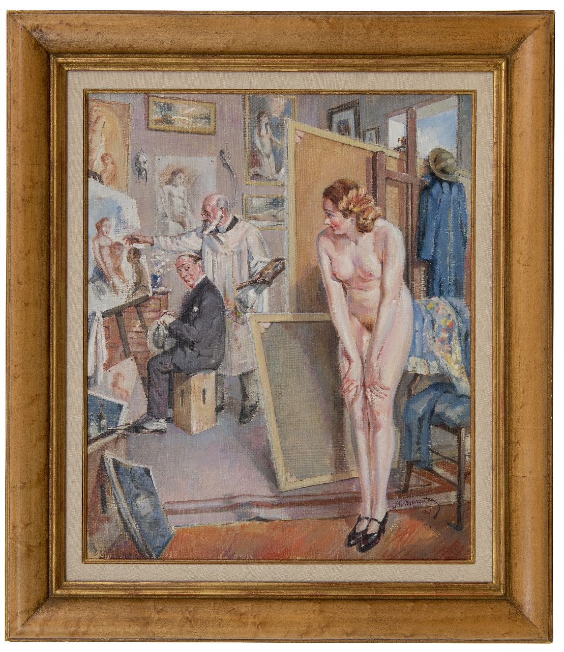 Margoteau R.P. | René Pierre Margoteau | Gemälde zum Verkauf angeboten | Das Lieblingsmodell, Öl auf Leinwand 60,2 x 50,1 cm, Unterzeichnet r.u. und datiert 1941 Margoteau R.P. | René Pierre Margoteau | Gemälde zum Verkauf angeboten | Das Lieblingsmodell, Öl auf Leinwand 60,2 x 50,1 cm, Unterzeichnet r.u. und datiert 1941