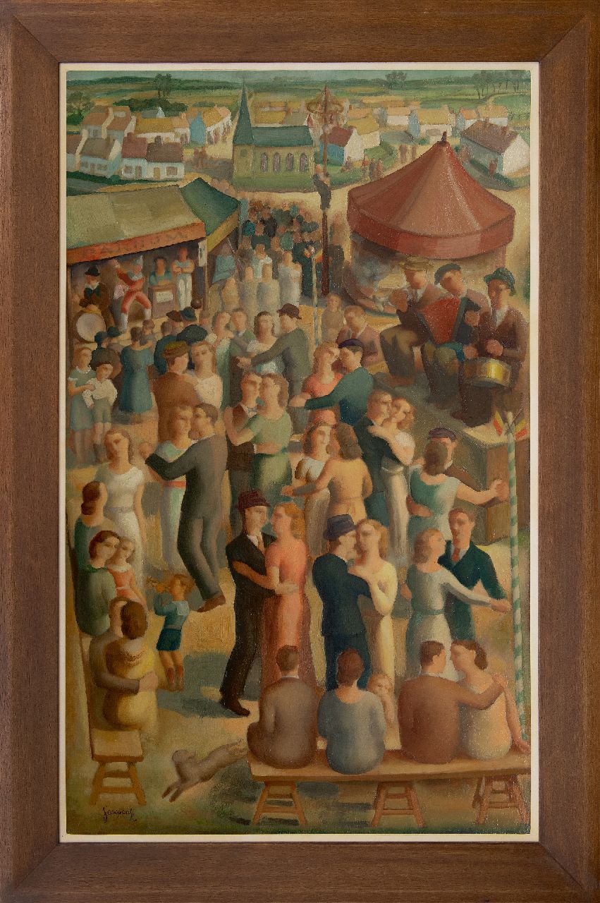 Goossens C.  | Goossens | Gemälde zum Verkauf angeboten | Messe in Flandern, Öl auf Holz 114,8 x 70,5 cm, Unterzeichnet u.l.