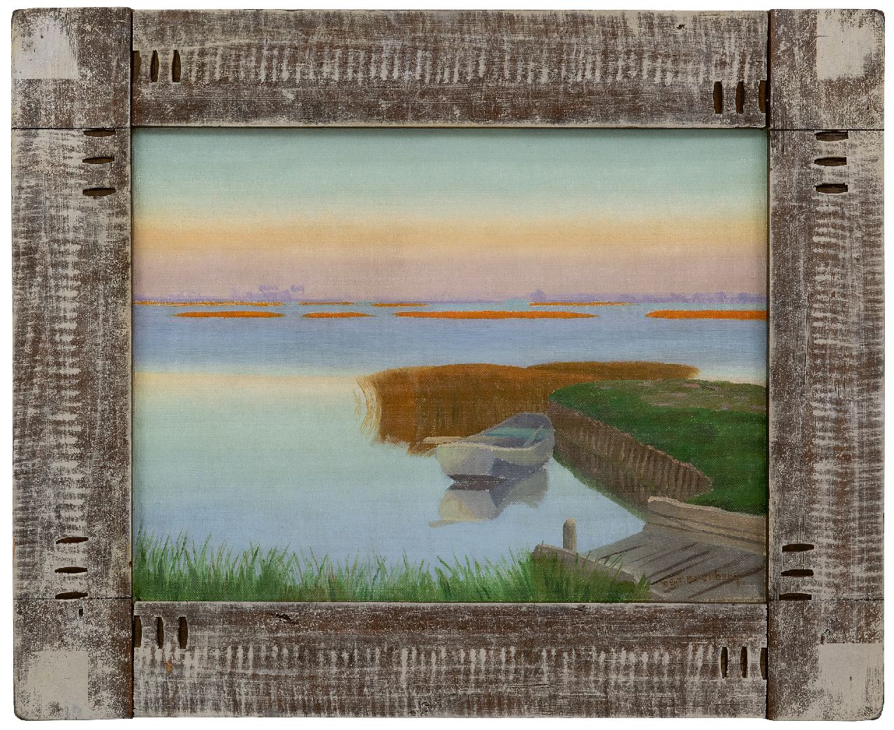 Smorenberg D.  | Dirk Smorenberg | Gemälde zum Verkauf angeboten | Sommerlicher Tag an den Loosdrechtse Plassen, Öl auf Leinwand 30,2 x 40,2 cm, Unterzeichnet u.r.