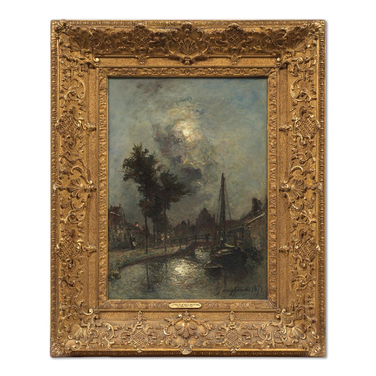 Jongkind J.B. | Johan Barthold Jongkind | Gemälde zum Verkauf angeboten | Brücke im Mondlicht, Dordrecht, Öl auf Leinwand 46,2 x 33,6 cm, Unterzeichnet u.r. und datiert 1871 Jongkind J.B. | Johan Barthold Jongkind | Gemälde zum Verkauf angeboten | Brücke im Mondlicht, Dordrecht, Öl auf Leinwand 46,2 x 33,6 cm, Unterzeichnet u.r. und datiert 1871
