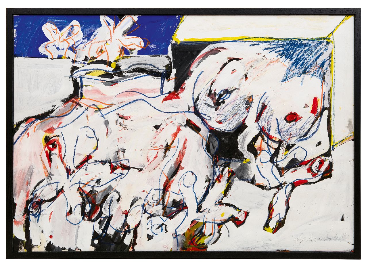 Sierhuis J.A. | 'Jan' Alphonsus Sierhuis | Aquarelle und Zeichnungen zum Verkauf angeboten | Ohne Titel, Gouache und Kreide auf Papier 69,9 x 100,3 cm, Unterzeichnet u.r. und datiert '68 Sierhuis J.A. | 'Jan' Alphonsus Sierhuis | Aquarelle und Zeichnungen zum Verkauf angeboten | Ohne Titel, Gouache und Kreide auf Papier 69,9 x 100,3 cm, Unterzeichnet u.r. und datiert '68
