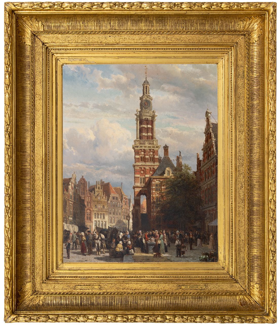 Springer C. | Cornelis Springer | Gemälde zum Verkauf angeboten | Belebtes Marktgesicht vor dem Wijnhuistoren in Zutphen, Öl auf Holz 60,2 x 47,5 cm, Unterzeichnet u.m. und datiert 1872 Springer C. | Cornelis Springer | Gemälde zum Verkauf angeboten | Belebtes Marktgesicht vor dem Wijnhuistoren in Zutphen, Öl auf Holz 60,2 x 47,5 cm, Unterzeichnet u.m. und datiert 1872