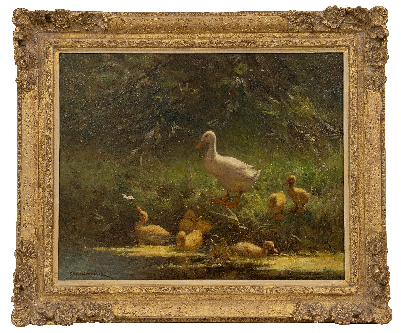 Artz C.D.L.  | 'Constant' David Ludovic Artz | Gemälde zum Verkauf angeboten | Schwimmen lernen, Öl auf Holz 40,1 x 50,0 cm, Unterzeichnet u.l.