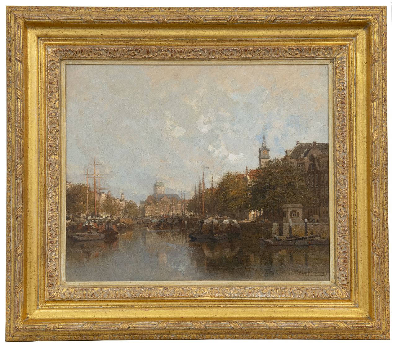 Klinkenberg J.C.K.  | Johannes Christiaan Karel Klinkenberg | Gemälde zum Verkauf angeboten | Der Leuvehaven, Rotterdam, Öl auf Leinwand 39,1 x 47,1 cm, Unterzeichnet u.r.