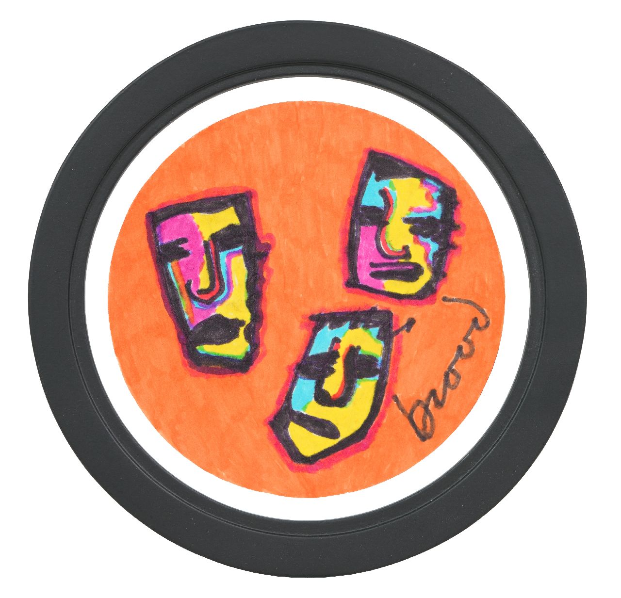 Brood H.  | Herman Brood |  zum Verkauf angeboten | Bierdeckel, Unterzeichnet u.r.