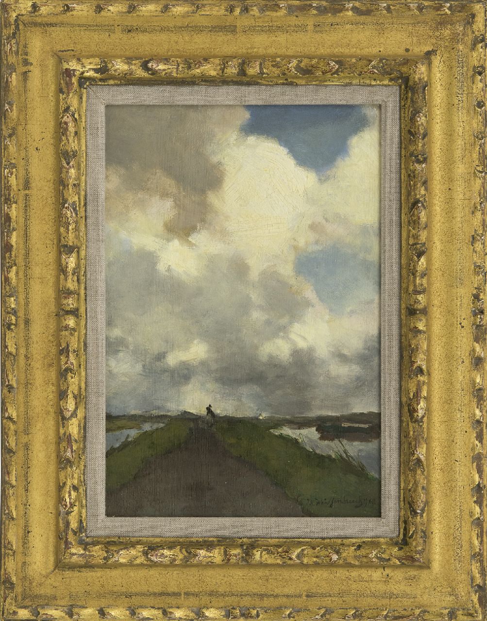 Weissenbruch H.J.  | Hendrik Johannes 'J.H.' Weissenbruch | Gemälde zum Verkauf angeboten | Reiter auf einem Treidelweg, Öl auf Holz 26,6 x 18,0 cm, Unterzeichnet u.r. und datiert 1903