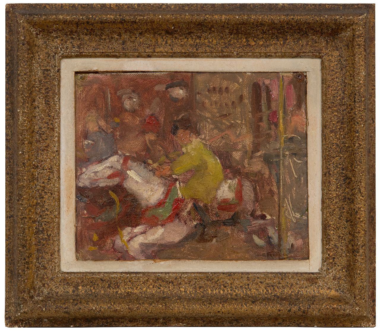 Fresco A. | Abraham Fresco | Gemälde zum Verkauf angeboten | Marga Fresco im Karussell, Öl auf Leinwand auf Holzfaser 18,0 x 23,0 cm, Unterzeichnet u.r. Fresco A. | Abraham Fresco | Gemälde zum Verkauf angeboten | Marga Fresco im Karussell, Öl auf Leinwand auf Holzfaser 18,0 x 23,0 cm, Unterzeichnet u.r.