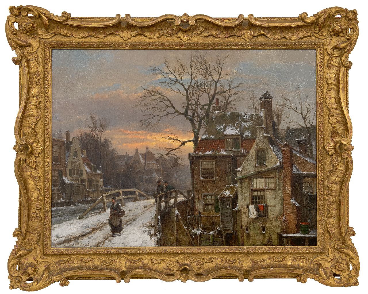 Koekkoek W. | Willem Koekkoek | Gemälde zum Verkauf angeboten | Holländischer Grachtenkanal im Schnee, Öl auf Leinwand 45,3 x 60,0 cm, Unterzeichnet u.l. Koekkoek W. | Willem Koekkoek | Gemälde zum Verkauf angeboten | Holländischer Grachtenkanal im Schnee, Öl auf Leinwand 45,3 x 60,0 cm, Unterzeichnet u.l.