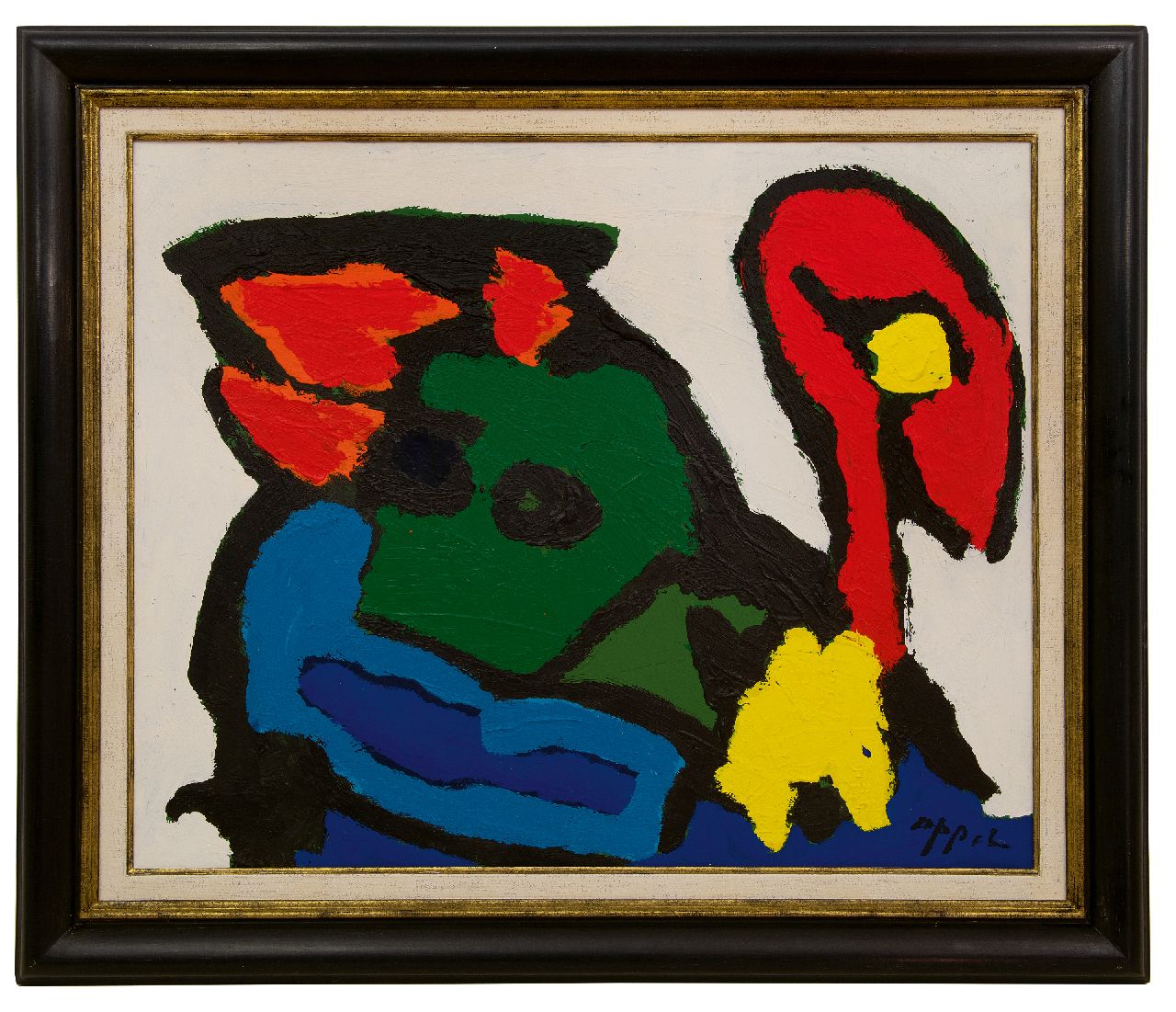 Appel C.K.  | Christiaan 'Karel' Appel | Gemälde zum Verkauf angeboten | Ohne Titel (Tiere), Acryl auf Papier auf Leinwand 69,1 x 85,0 cm, Unterzeichnet u.r.