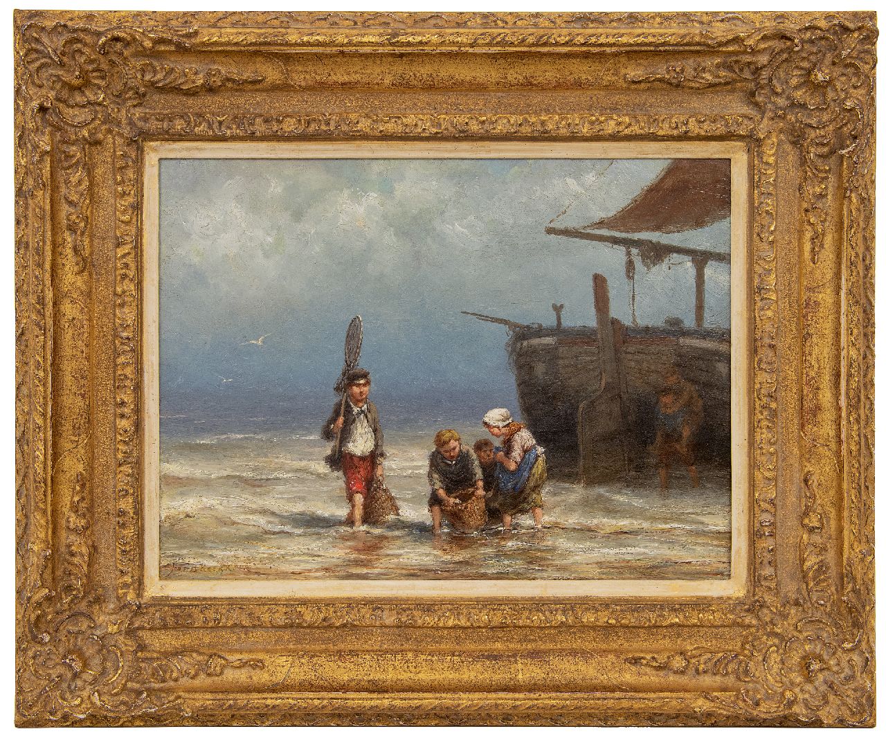 Koekkoek J.H.B. | Johannes Hermanus Barend 'Jan H.B.' Koekkoek | Gemälde zum Verkauf angeboten | Young fishermen at the beach, Öl auf Leinwand 25,0 x 33,8 cm, Unterzeichnet u.l. Koekkoek J.H.B. | Johannes Hermanus Barend 'Jan H.B.' Koekkoek | Gemälde zum Verkauf angeboten | Young fishermen at the beach, Öl auf Leinwand 25,0 x 33,8 cm, Unterzeichnet u.l.