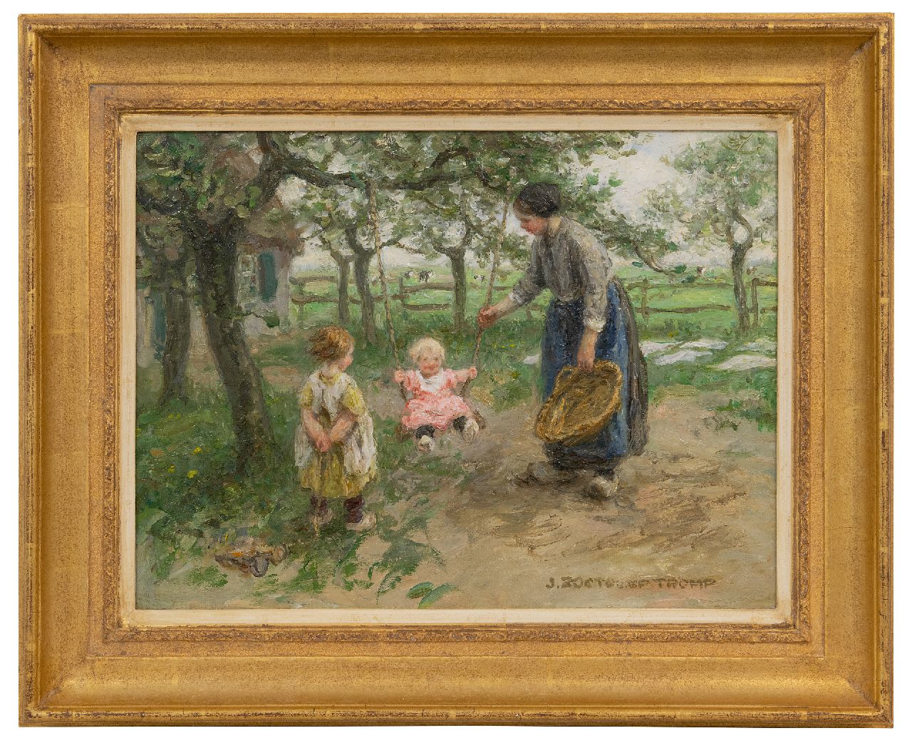 Zoetelief Tromp J. | Johannes 'Jan' Zoetelief Tromp | Gemälde zum Verkauf angeboten | Schaukeln im Obstgarten, Öl auf Leinwand 31,0 x 40,8 cm, Unterzeichnet u.r. Zoetelief Tromp J. | Johannes 'Jan' Zoetelief Tromp | Gemälde zum Verkauf angeboten | Schaukeln im Obstgarten, Öl auf Leinwand 31,0 x 40,8 cm, Unterzeichnet u.r.