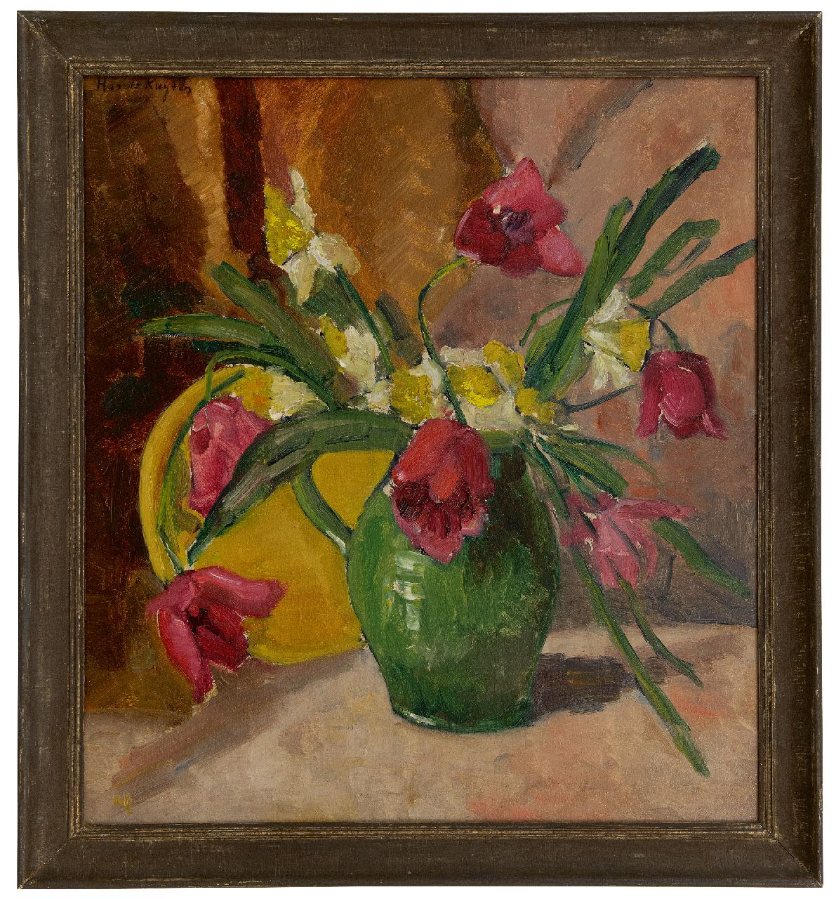 Kuijten H.J. | Henricus Johannes 'Harrie' Kuijten | Gemälde zum Verkauf angeboten | Blumenstillleben, Öl auf Malereifaser 49,8 x 44,8 cm, Unterzeichnet o.l. Kuijten H.J. | Henricus Johannes 'Harrie' Kuijten | Gemälde zum Verkauf angeboten | Blumenstillleben, Öl auf Malereifaser 49,8 x 44,8 cm, Unterzeichnet o.l.